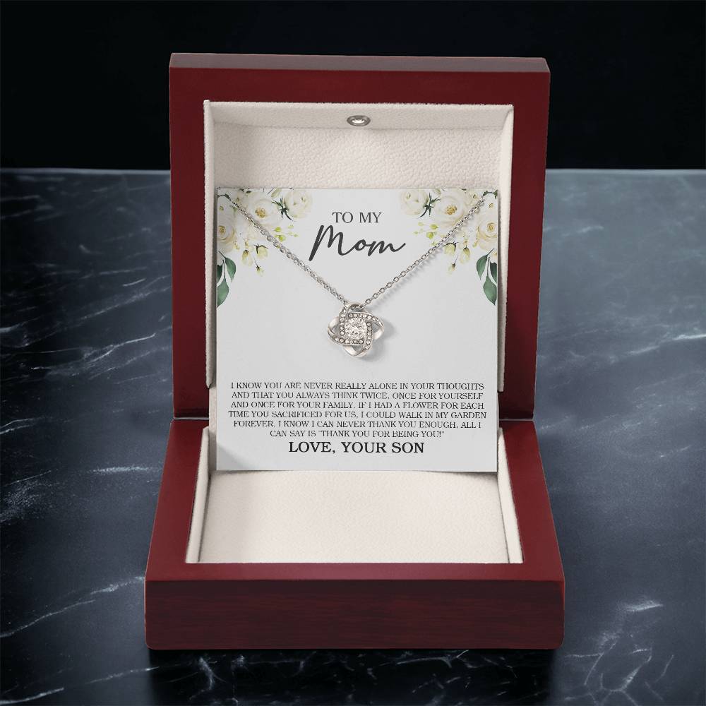 To My Mom Necklace Gift For Mom Mother's Day Gift Sentimental Gift From Son Love Knot Necklace