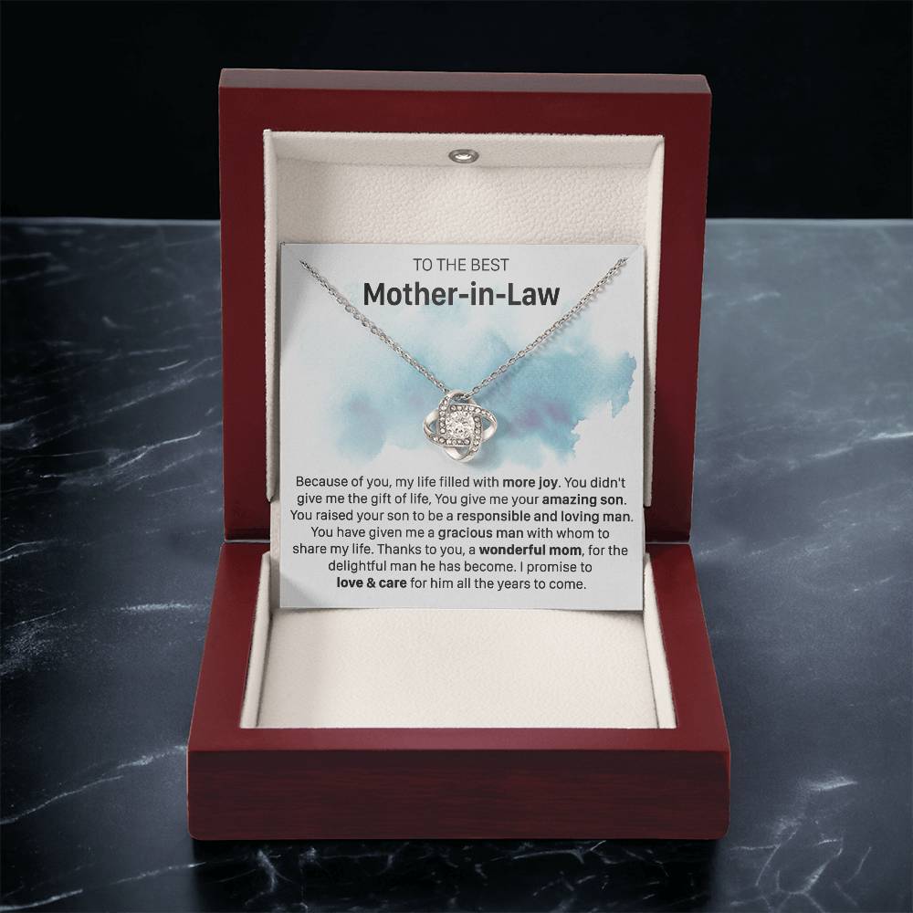 Gift For Mother-In-Law More Joy Loving Man Love Knot Necklace Love Knot Necklace