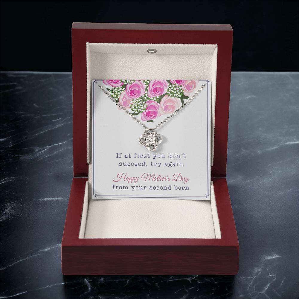 Second Born Mother's Day Gift Love Knot Necklace