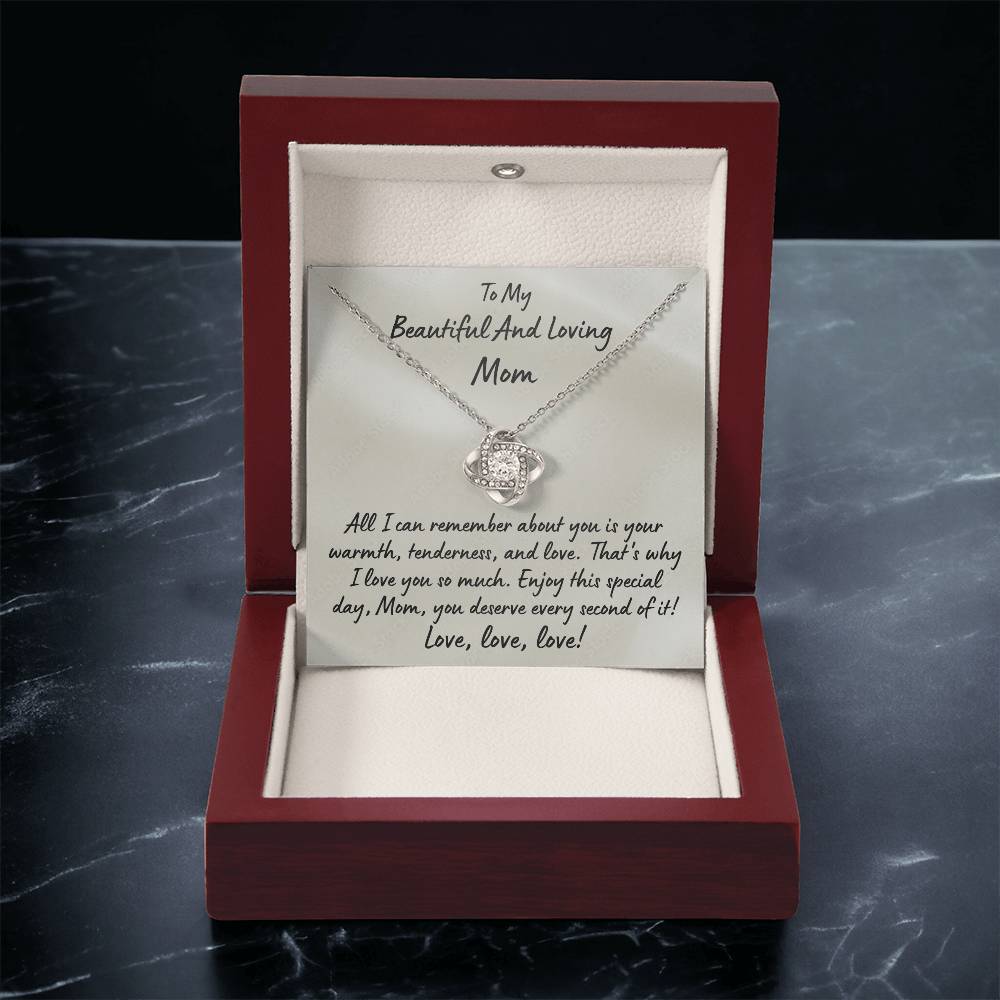 The Beautiful Love Knot Necklace For Mom On Mother's Day Love Knot Necklace