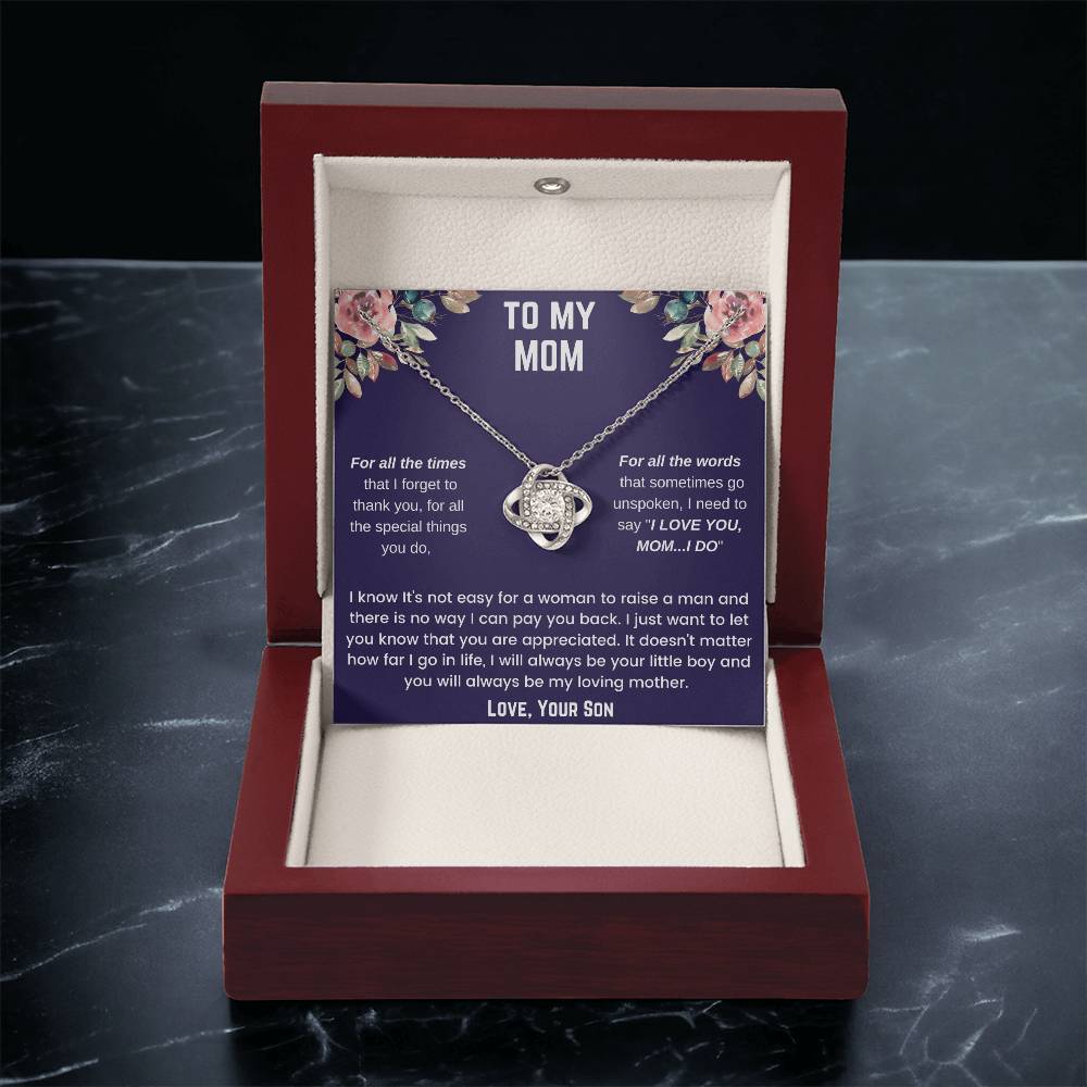 To My Mom - For All The Times Love Knot Necklace