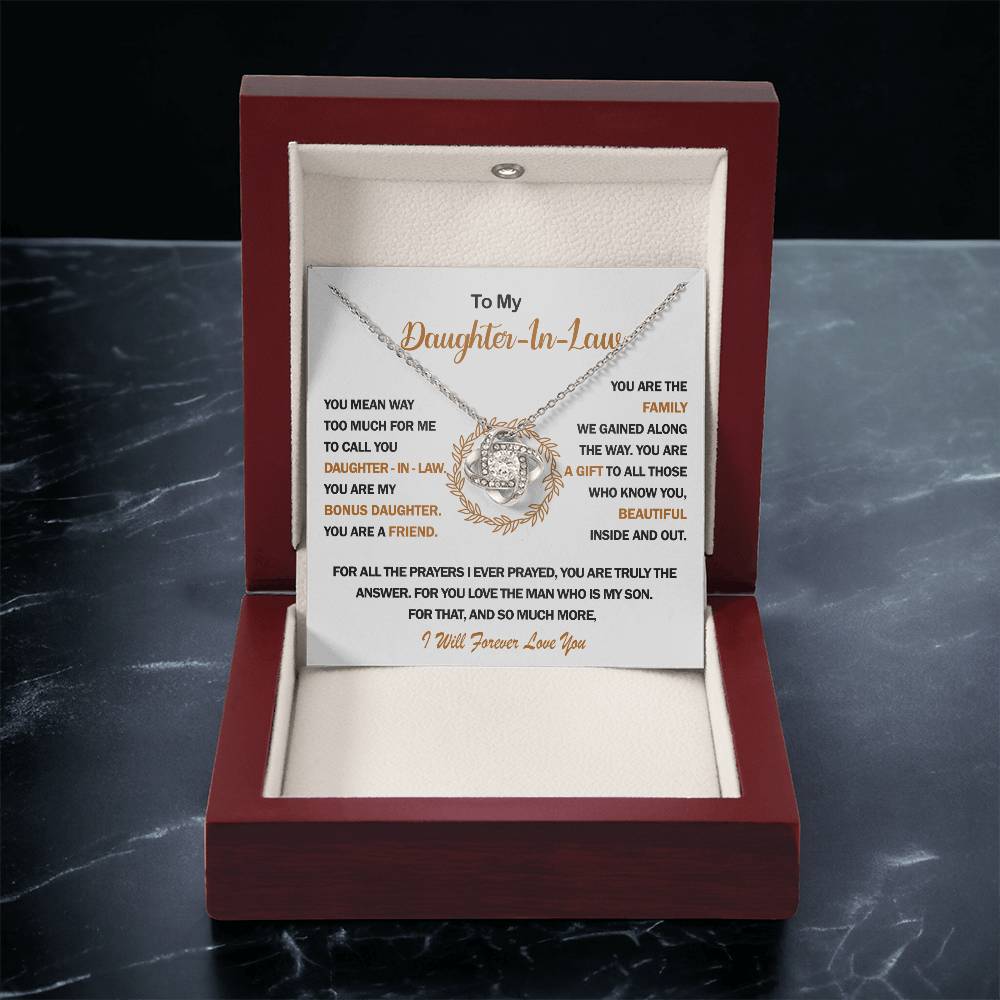 To My Daughter-In-Law Love Knot Necklace💓 Love Knot Necklace