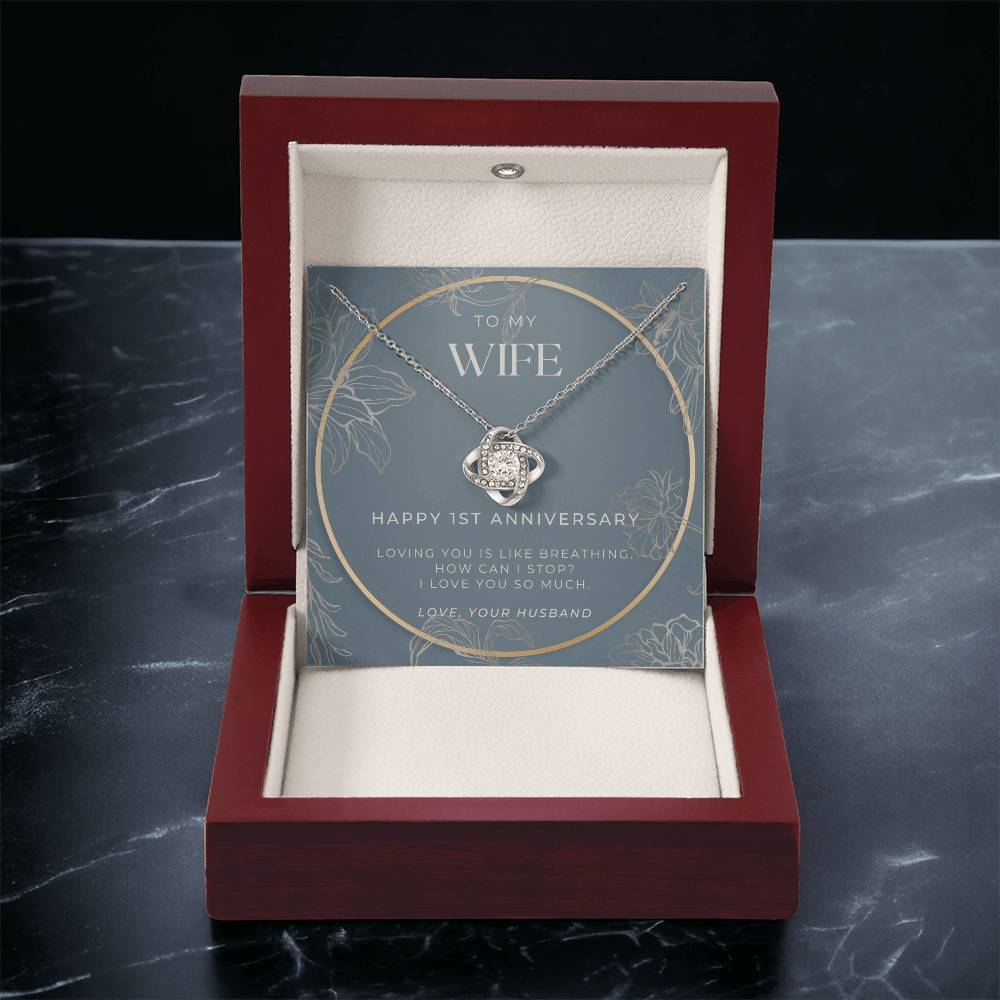 1 Year Anniversary Gift For Wife  1 Year Anniversary Gifts  1 Year Wedding Anniversary Gift Ideas  1St Wedding Anniversary Gift F(12) Love Knot Necklace