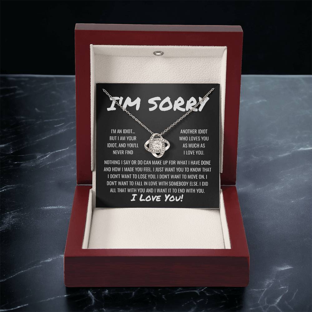 Sorry Apology 2 Love Knot Necklace