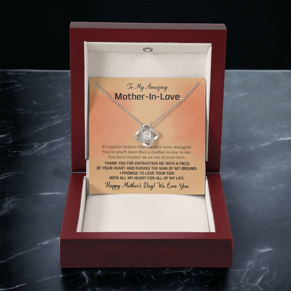 To My Mother-In-Law Love Knot Necklace Love Knot Necklace