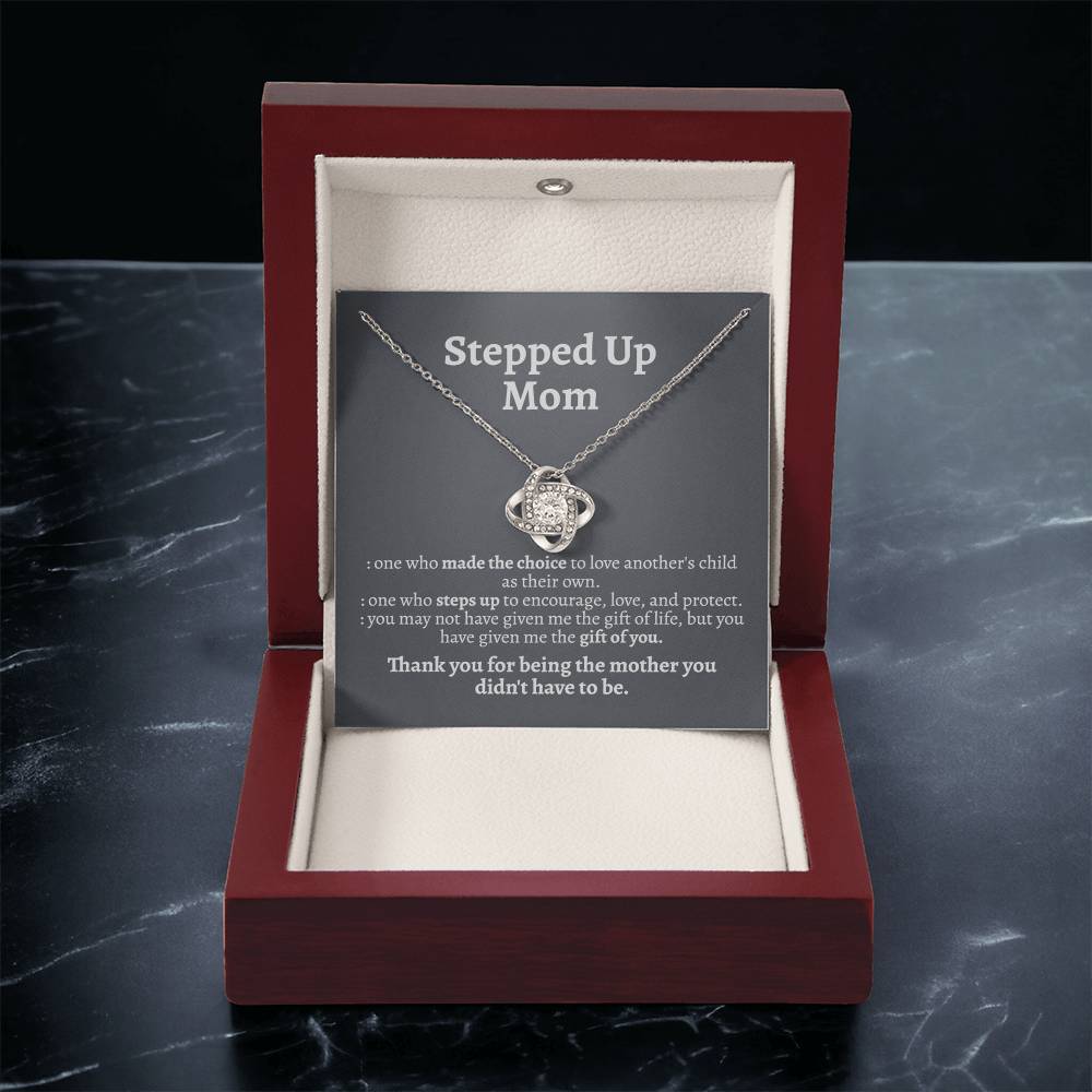 Meaningful Stepmom Gift Thank You Stepmom Bonus Mom Necklace Unbiological Mom Gift Love Knot Necklace