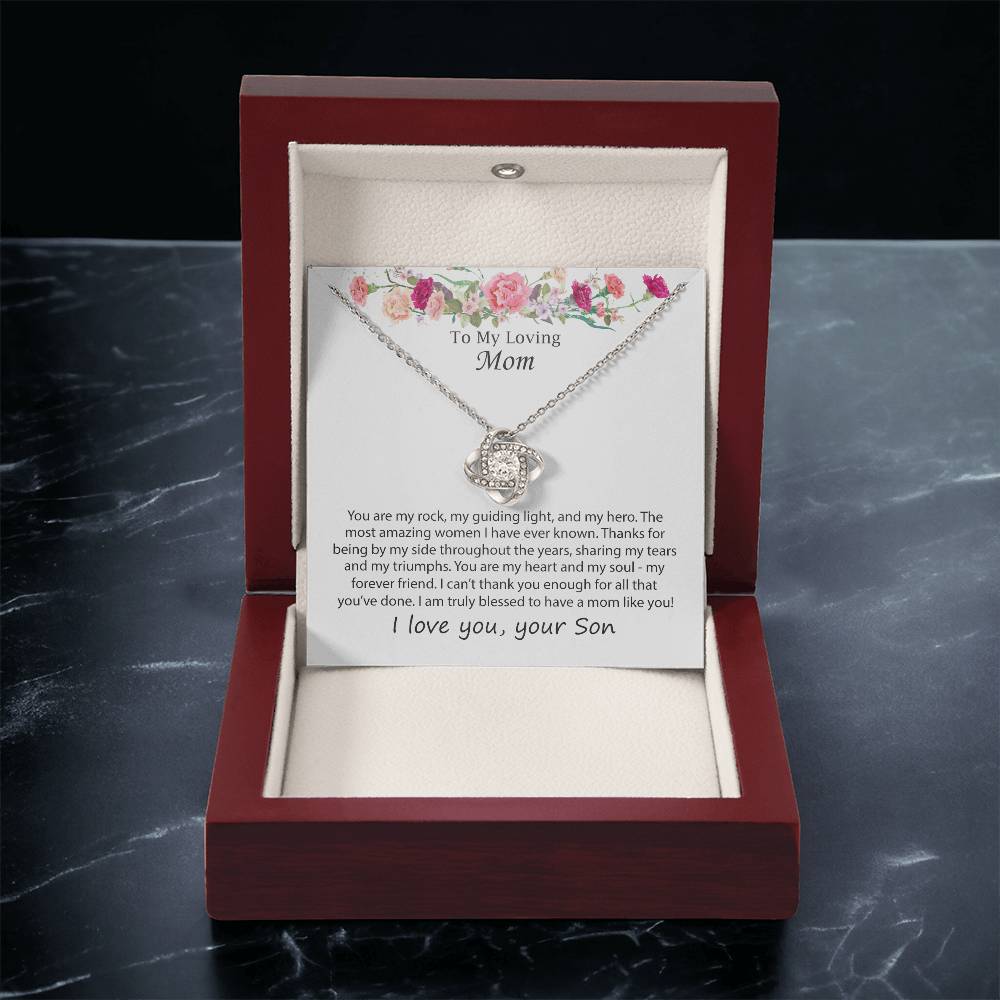 Mothers Day Necklace Gift To My Loving Mom Fr Love Knot Necklace