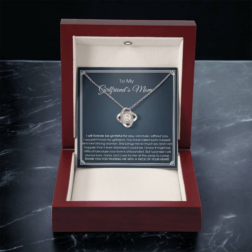 To My Girlfriend's Mom Necklace Girlfriend's Mom Birthday Gift Mother's Day Gift For Girlfriend's Mom Love Knot Necklace