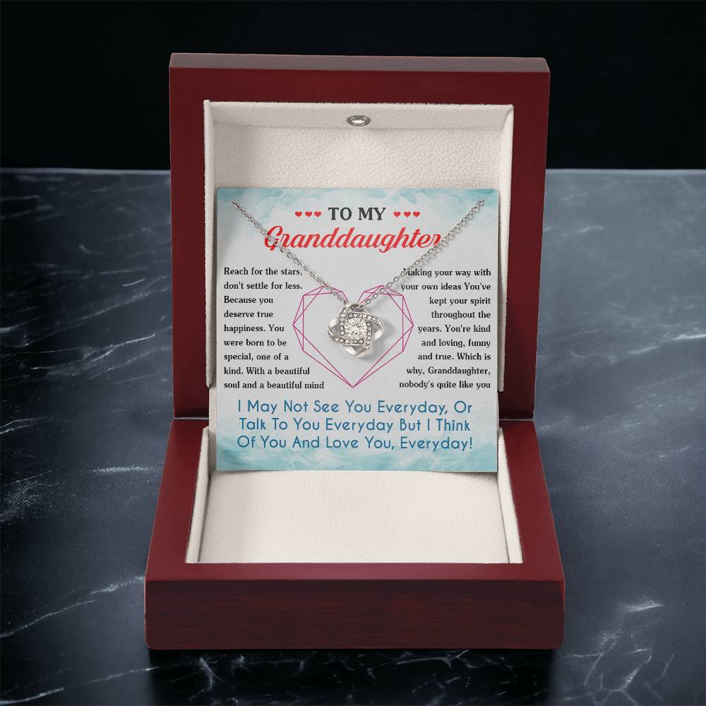 To My Granddaughter Necklace From Grandma Love Knot Necklace