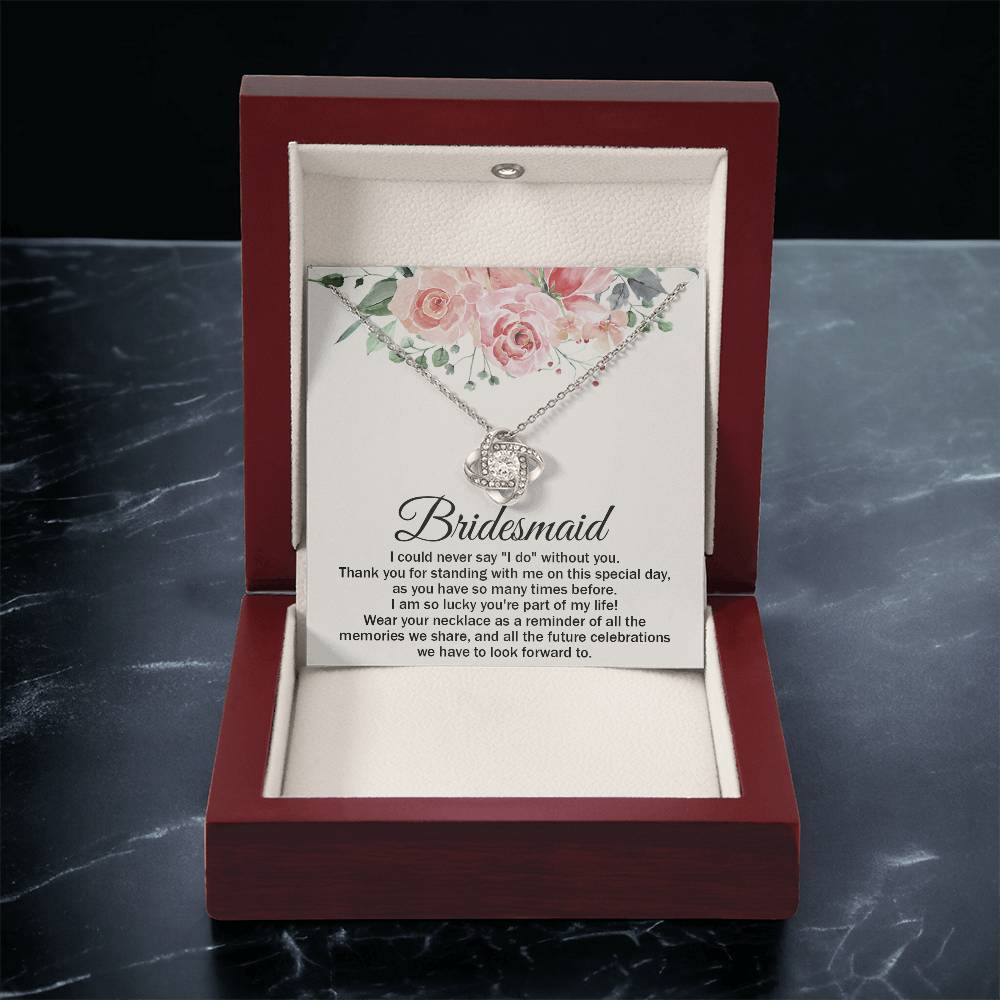 Bridesmaid Necklace Bridesmaid Thank You Gift Wedding Gift For Brid Love Knot Necklace