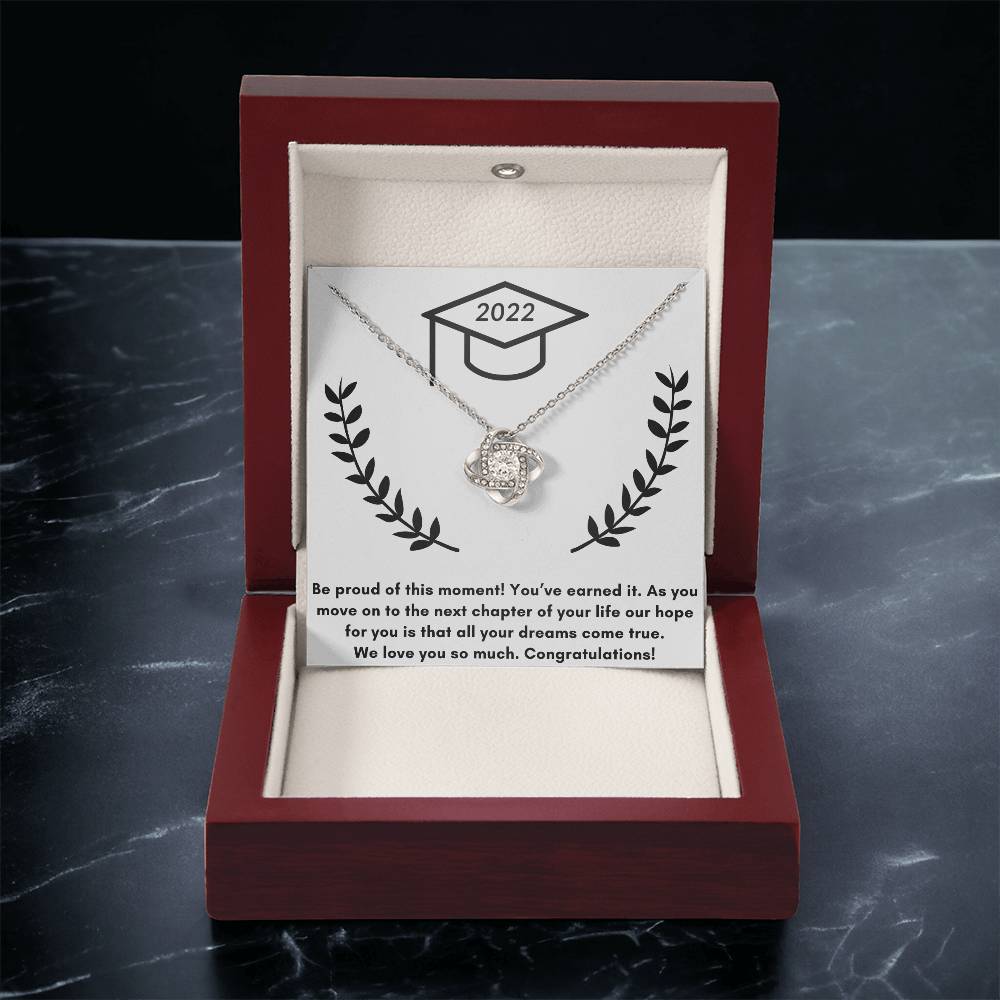Graduation Love P Love Knot Necklace