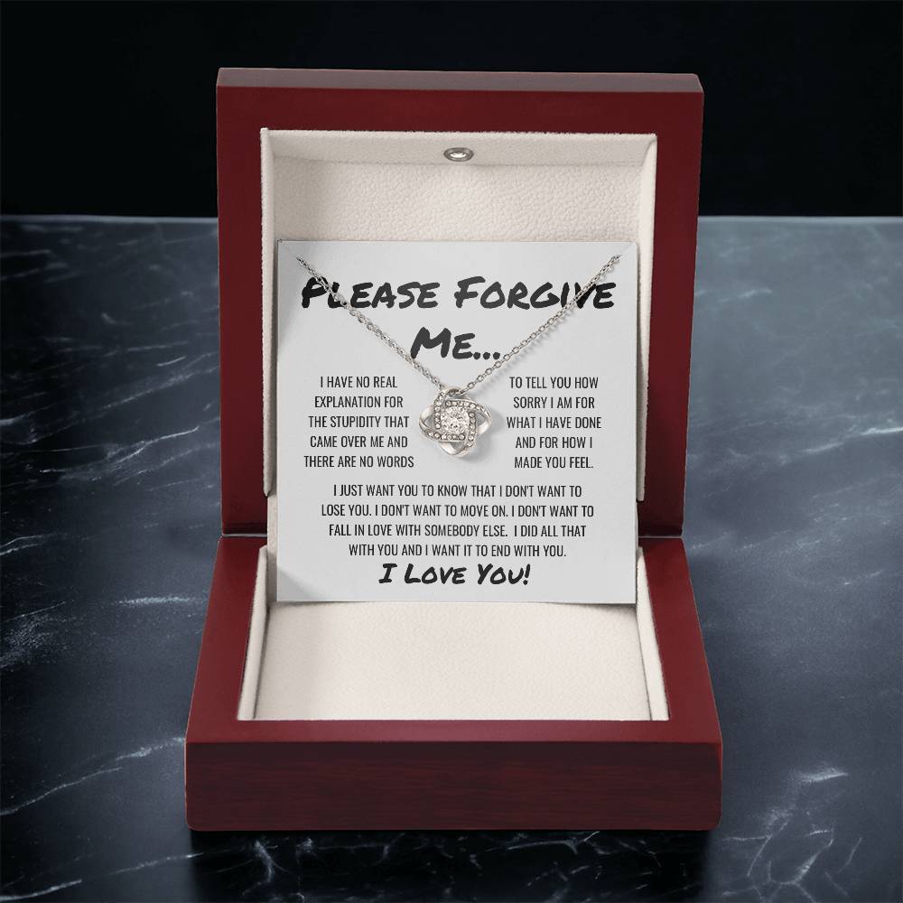 Sorry Forgive Me Apology Ne Love Knot Necklace