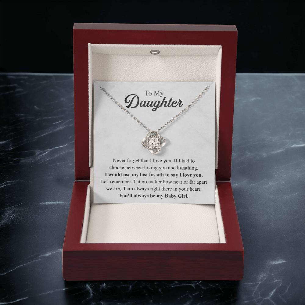 To My Daughter Necklace Gift From Mom Mothers Day Gift For Daughter From Mother Sentimental Jewelry Gifts For Daughter From Mom Love Knot Necklace