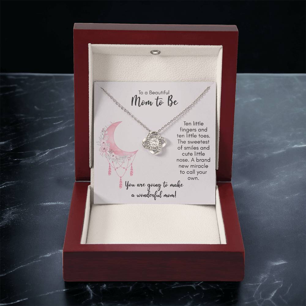 Expecting Mom Mothers Day Gift New Mom Necklace Jewelry Gift For First Mothers Day Push Jewelry Gift 1 Love Knot Necklace