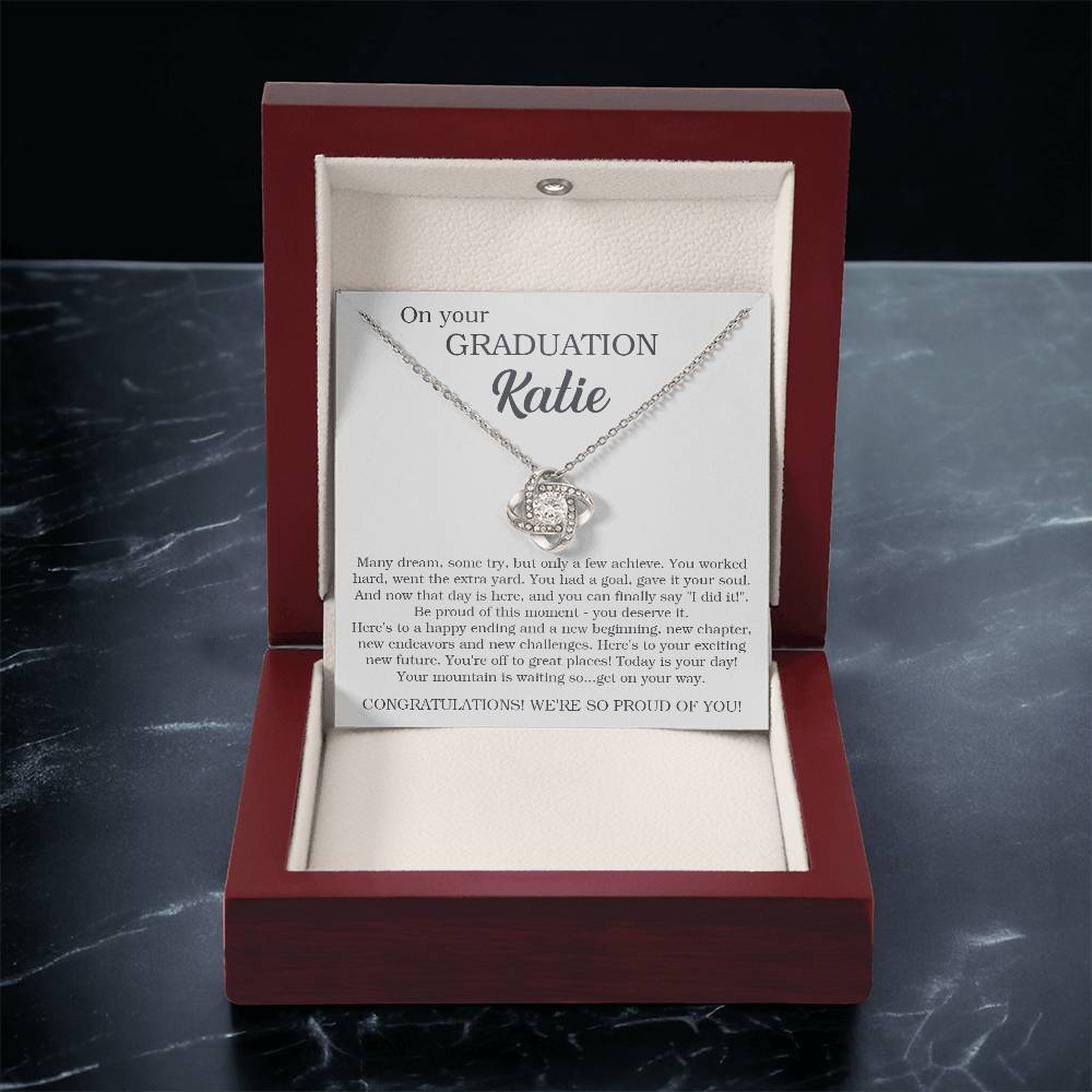 Customize Graduation Gift For Her Graduation Gift High School Graduation Sentimental Graduatio Love Knot Necklace