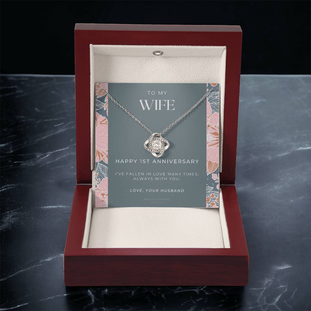1 Year Anniversary Gift For Wife  1 Year Anniversary Gifts  1 Year Wedding Anniversary Gift Ideas  1St Wedding Anniversary Gift F(9) Love Knot Necklace