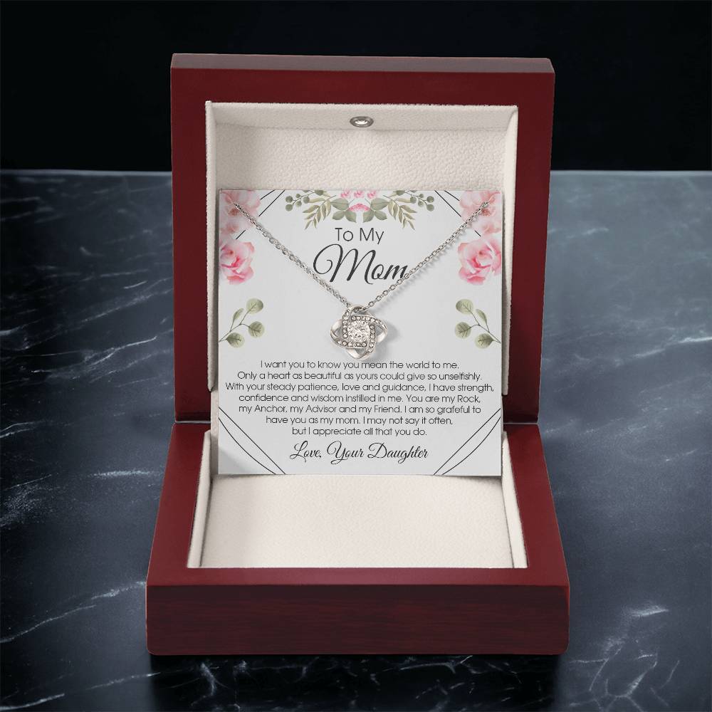 To My Mom Necklace Gift For Mom From Daughter Sentimental Gift For Mother's Day Birthday Anniversary Love Knot Necklace
