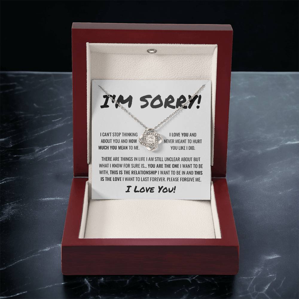 You Are The One Apology Necklace Love Knot Necklace