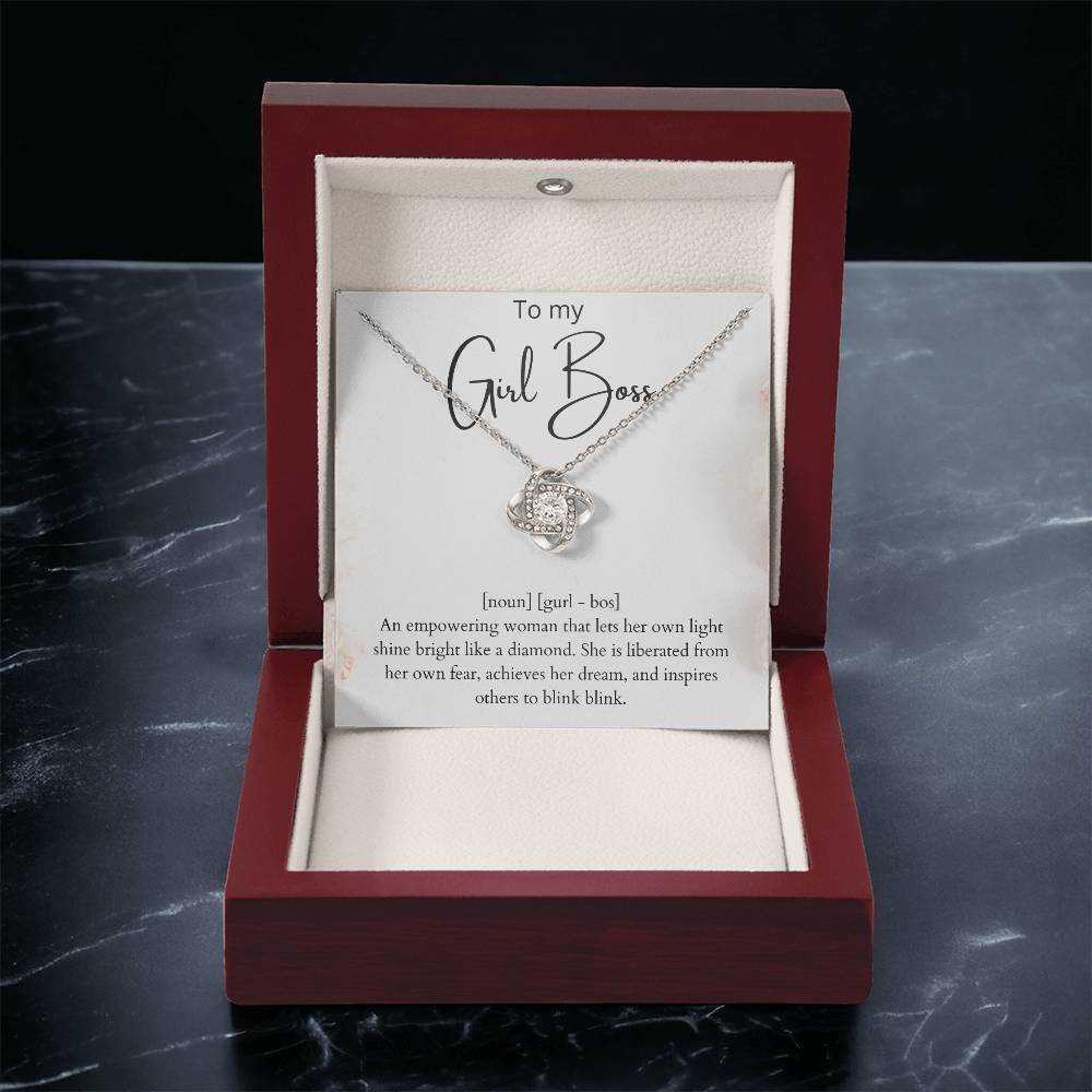Girl Boss Gift. To My Girl Boss Friend. Gift For A Friend. To My Best F Love Knot Necklace