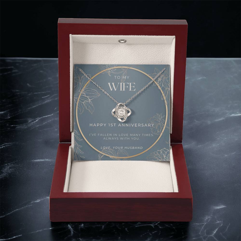 1 Year Anniversary Gift For Wife  1 Year Anniversary Gifts  1 Year Wedding Anniversary Gift Ideas  1St Wedding Anniversary Gift F Love Knot Necklace