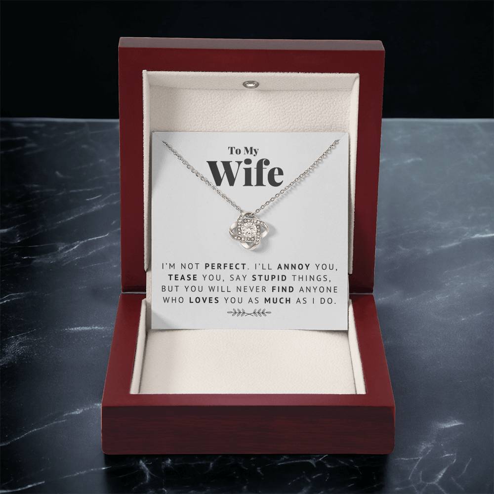 To My Wife - I Lo Love Knot Necklace