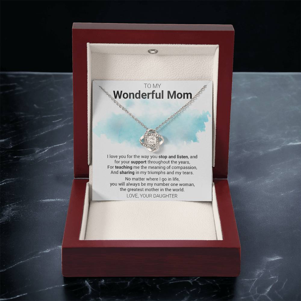 Gift For Mom - The Greatest M Love Knot Necklace