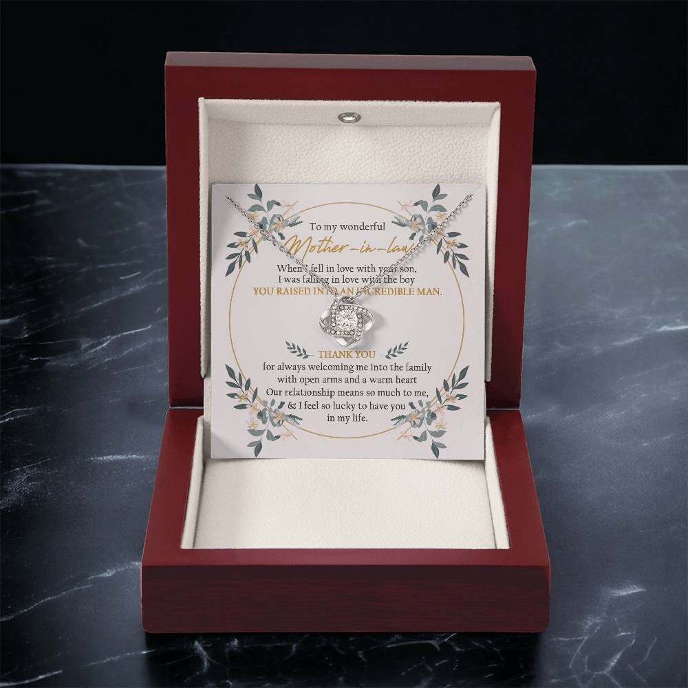 To My Mother In Law  Love Knot Necklace