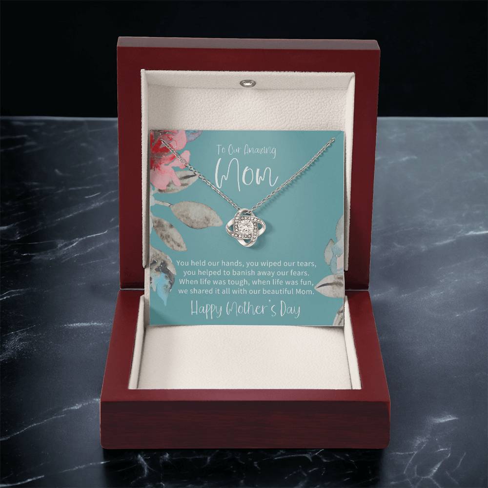 To Our Amazing Mom Mothers Day Gift From Children Gift For Mom On Mothers Day Sentimental Gift For Mom Mom Gift From Sondaughter Love Knot Necklace
