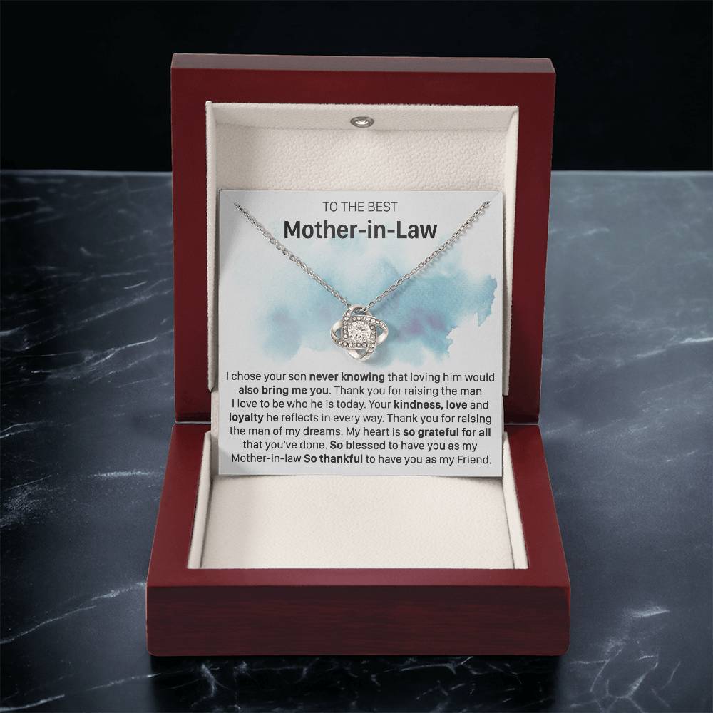 Gift For Mother-In-Law Never Knowing Reflects Love Knot Necklace Love Knot Necklace