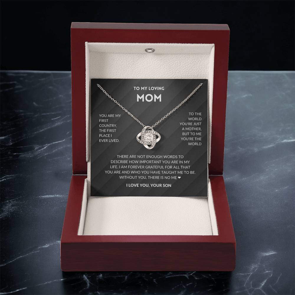 Without You There's No Me - Mother's Day Necklace Love Knot Necklace