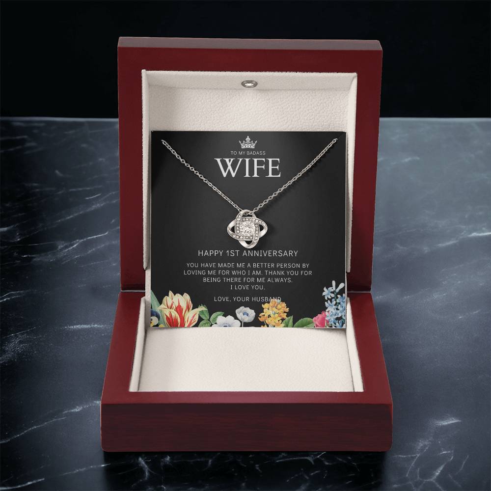 1 Year Anniversary Gift For Wife 1 Year Anniversary Gifts 1 Year Wedding Anniversary Gift Ideas 1St Wedding Anniversary Gift F(8) Love Knot Necklace