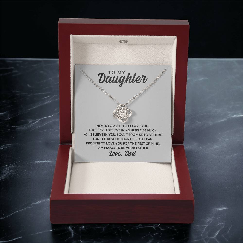 Daughter - Proud To Be Your Father - Necklace Love Knot Necklace