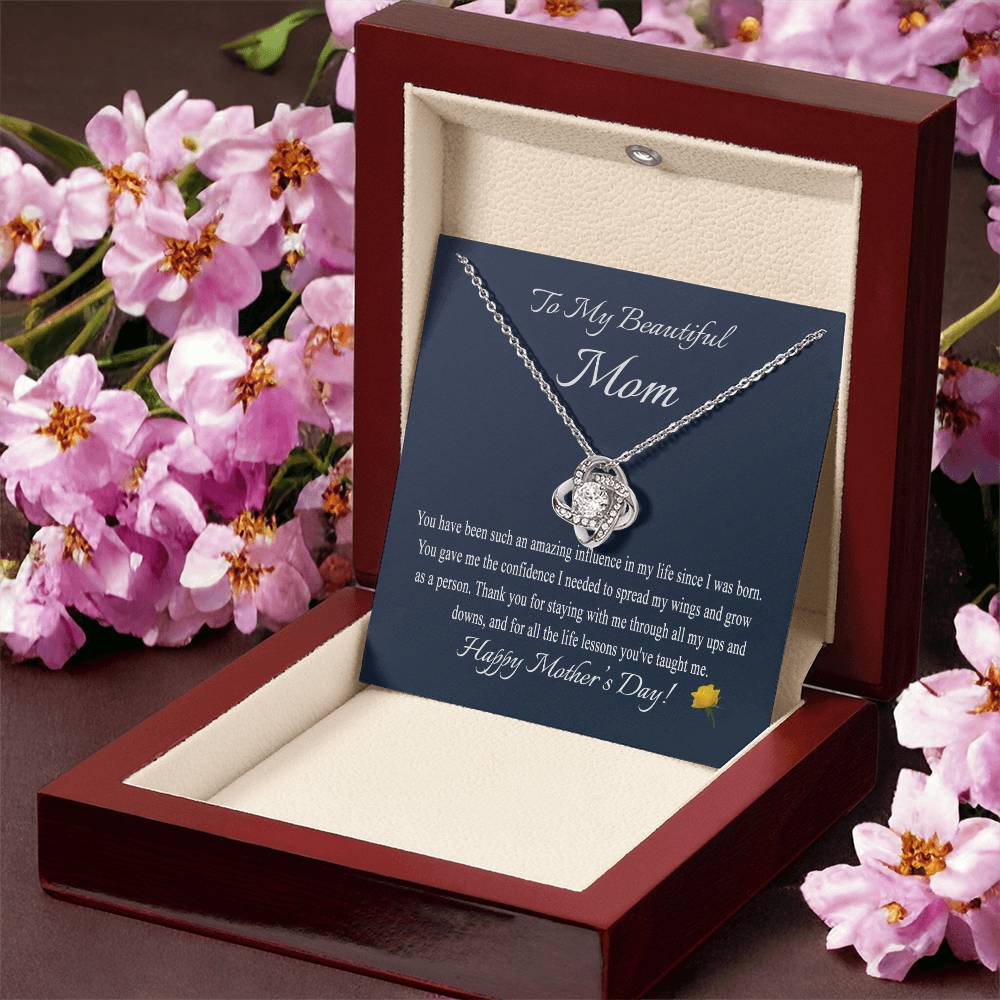 Mothers Day Gift From Daughter Mother's Day Necklace To My Beautiful Mom Necklace Mom Gift From Son Mom Ne Love Knot Necklace
