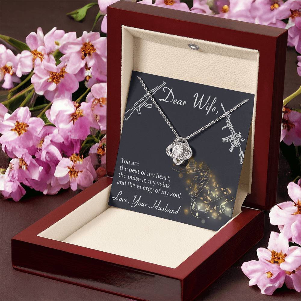 Dear Wife- Gun Love Love Knot Necklace