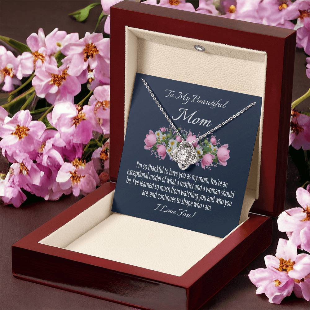 Mothers Day Gift From Daughter Mother's Day Necklace To My Beautiful Mom Necklace Mom Gift From Son Mom Necklace 3 Love Knot Necklace