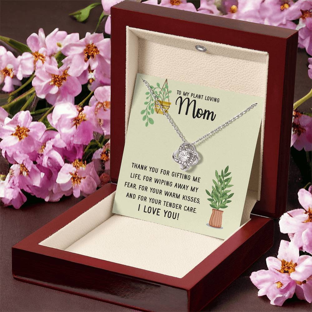 Plant Loving Gifts For Mothers Day Presents For Mom Birthday Plant Lover Gift From Daughter Necklace Gift From Son Love Knot Necklace