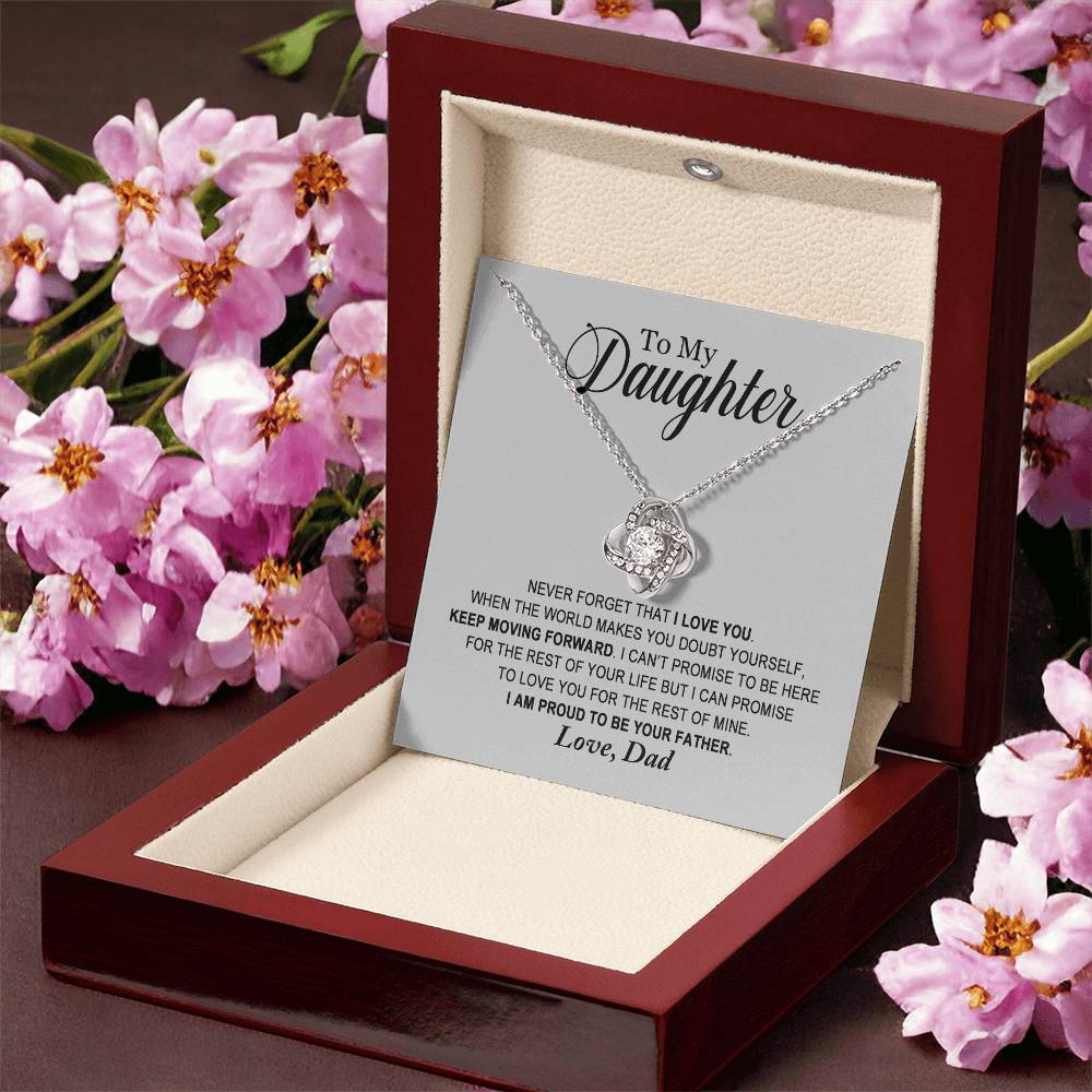 Daughter - Proud To Be Your Father - Love Knot Necklace