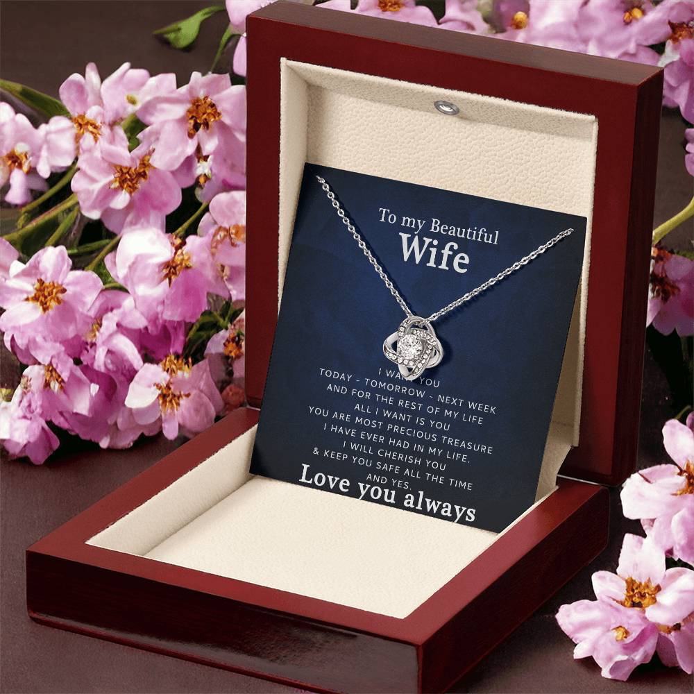 Love You  Love Knot Necklace