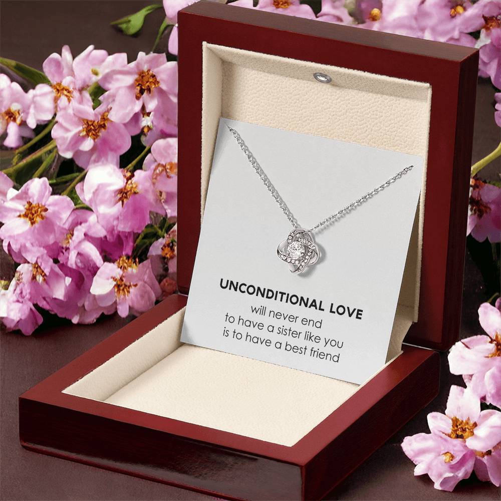Sterling Silver Unconditional Love Necklace Love Knot Necklace