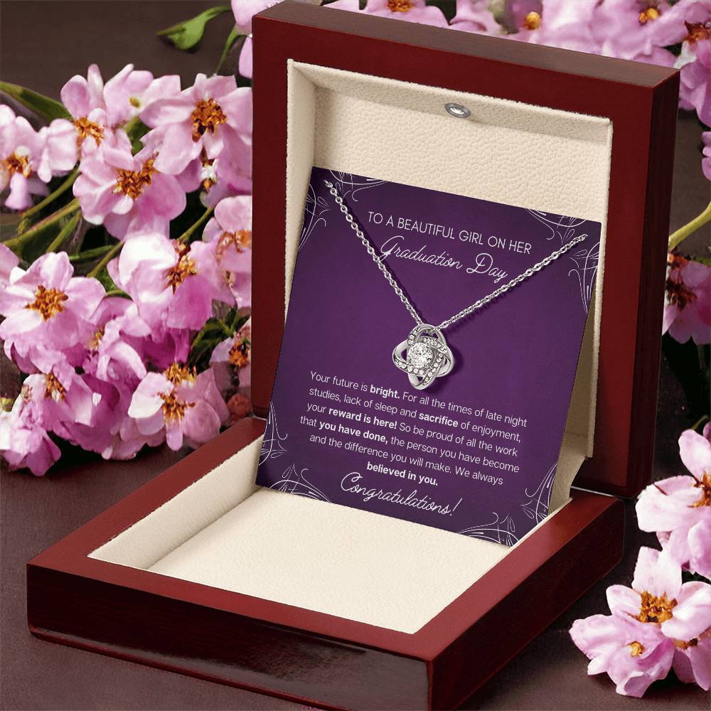 Graduation Gift - Bright Future Love Knot Necklace