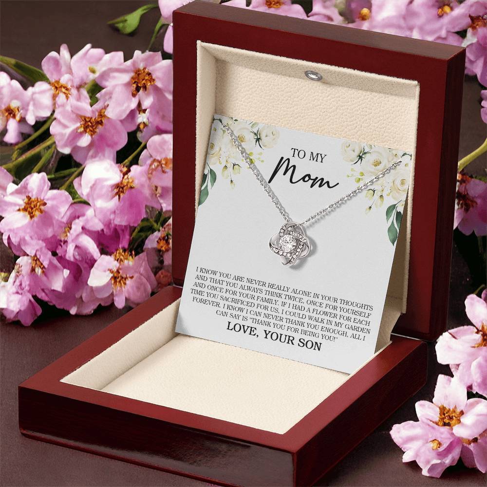 To My Mom Necklace Gift For Mom Mother's Day Gift Sentimental Gift From Son Love Knot Necklace