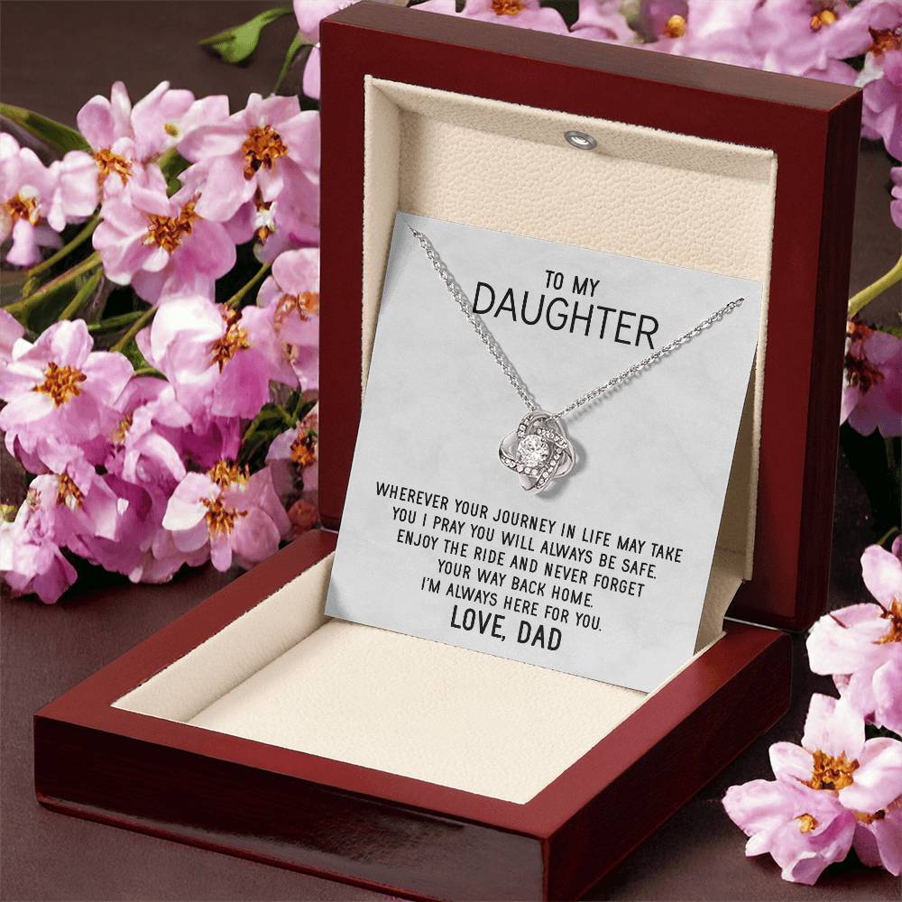 To My Daughter Necklace Gift From Dad Mothers Day Gift For Daughter From Father Sentimental Jewelry Gifts For Dad - Love Knot Necklace