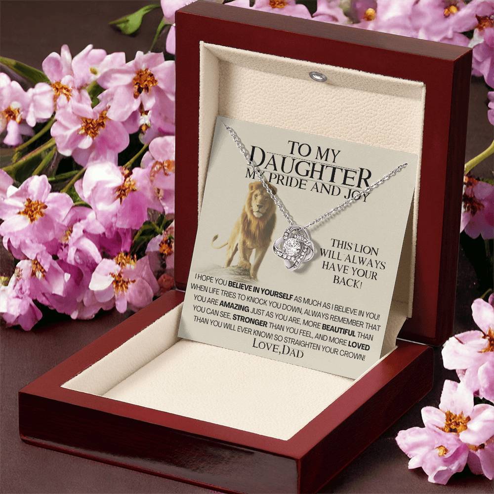 To My Daughter My Pride And Joy! Gift Necklace Fr Love Knot Necklace