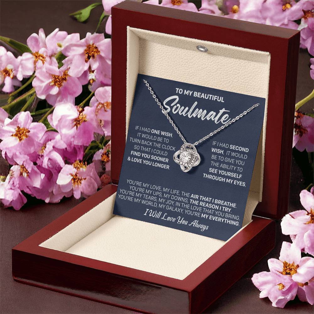 Gift For Your Soulmate - Lux 2 Wish I Breath Love Knot Necklace Love Knot Necklace