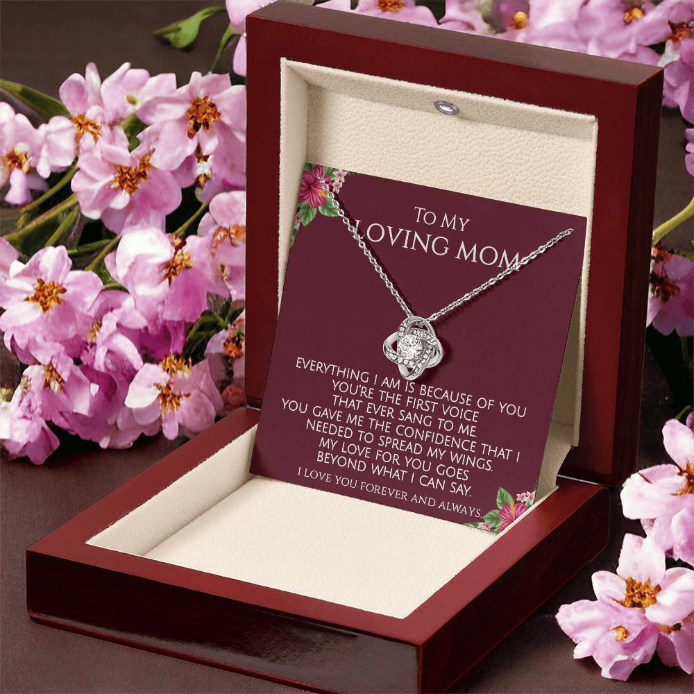 To My Loving Mom Necklace Love Knot Necklace