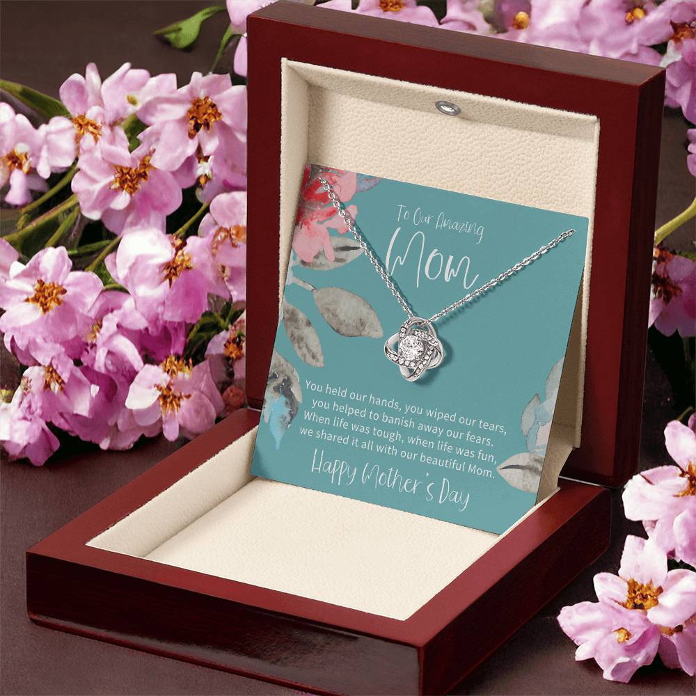 To Our Amazing Mom Mothers Day Gift From Children Gift For Mom On Mothers Day Sentimental Gift For Mom Mom Gift From Sondaughter Love Knot Necklace