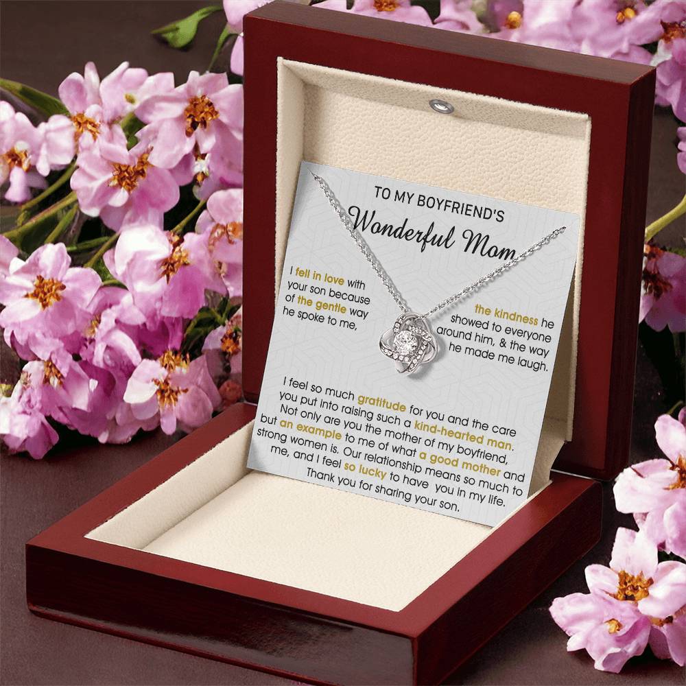 Gift For Boyfriend's Mom Gentle Way Hearted Man Love Knot Necklace Love Knot Necklace