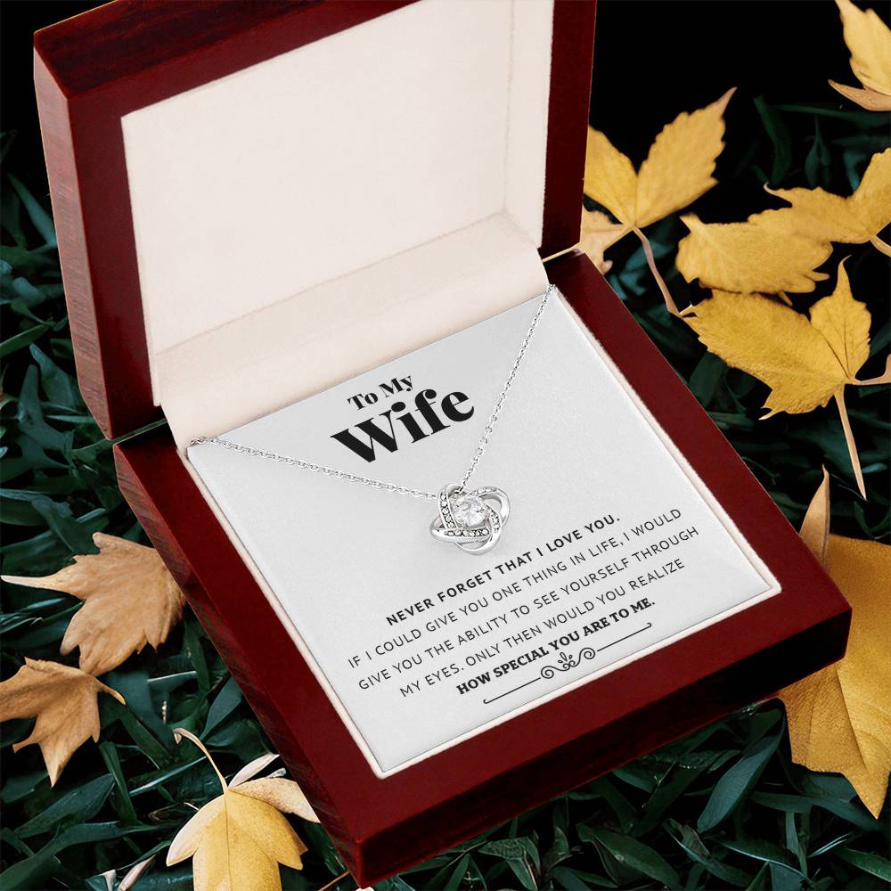 To My Wife - Never Forget That I Love You - Love Knot Necklace