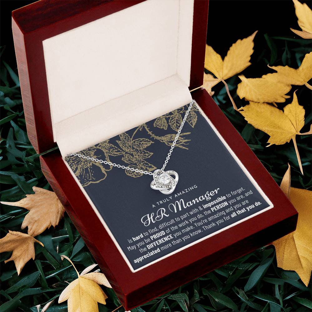 Gift For Hr Manager Hr Manager Gift Hr Manager Appreciation Gift Love Knot Necklace
