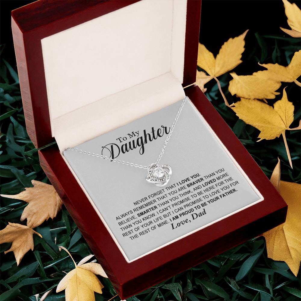 To My Daughter - Proud Of You - Necklace Love Knot Necklace